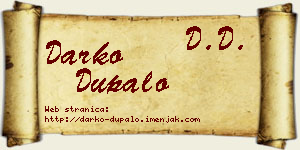 Darko Dupalo vizit kartica